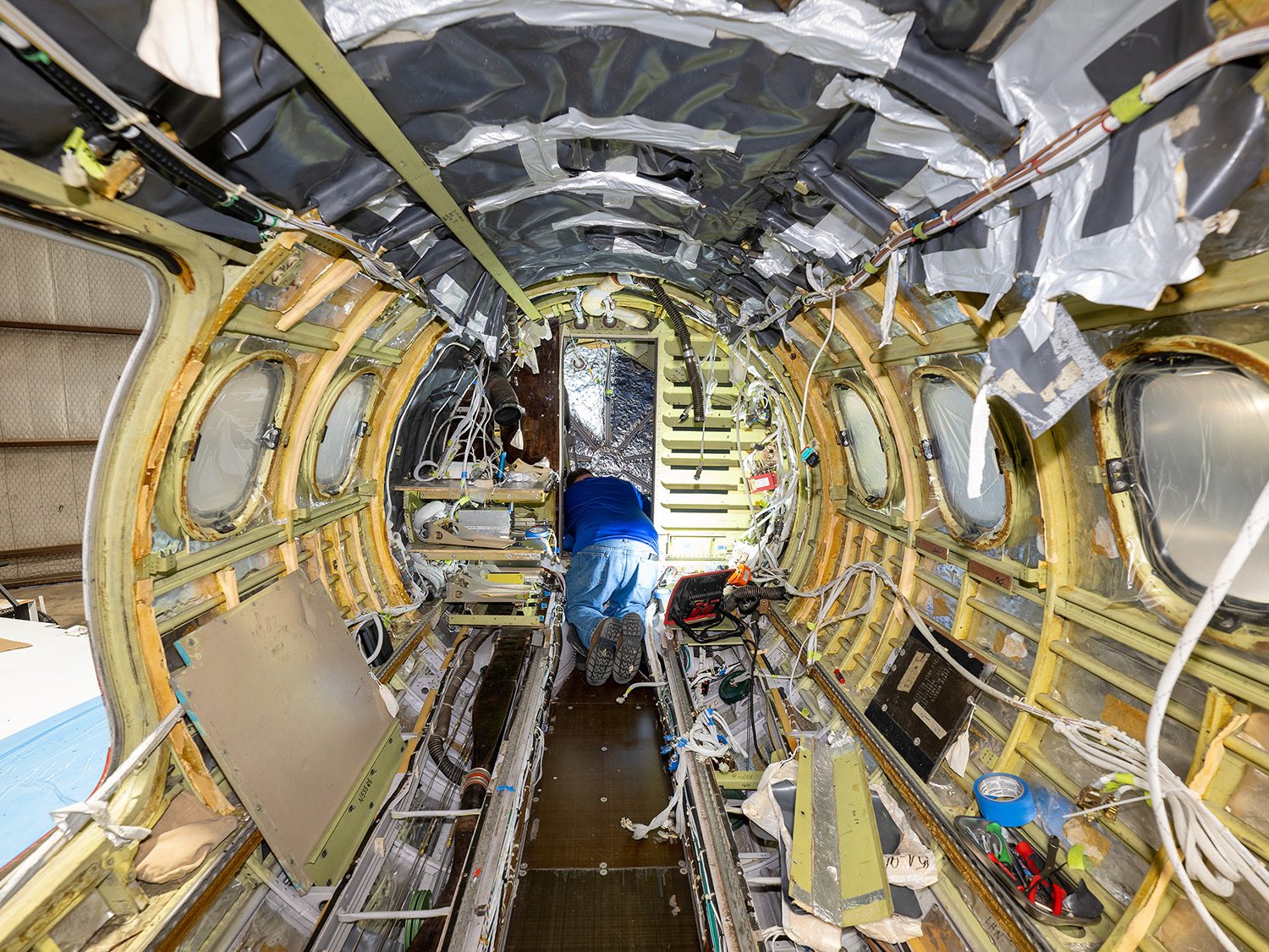 Aircraft interior maintenance work