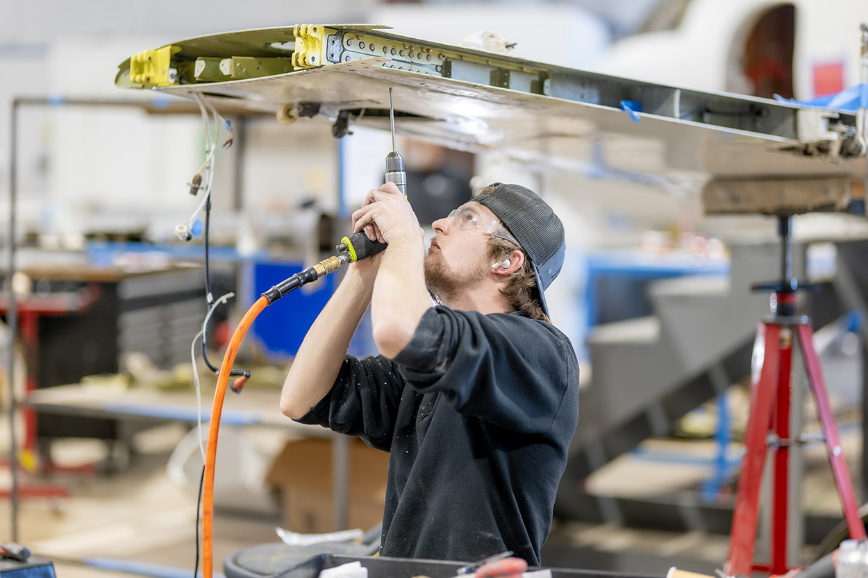 Wing structural work at Plane Place Aviation